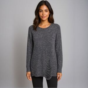 BCBGeneration | Marleddune Distressed Oversized Fit Tunic Sweater
